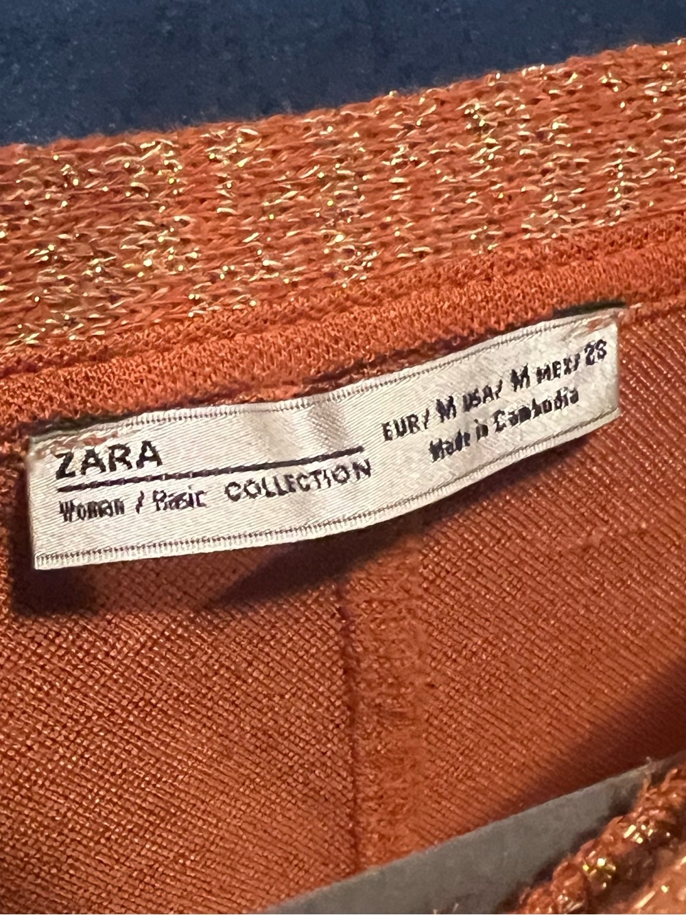 Zara Bright Orange Satin Short-Sleeve Tunic - Picture 2 of 3